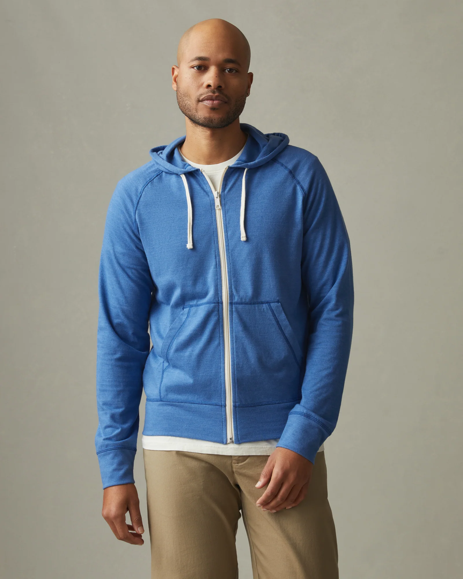 Men's Lightweight Full Zip - Essential Blue - Image 3
