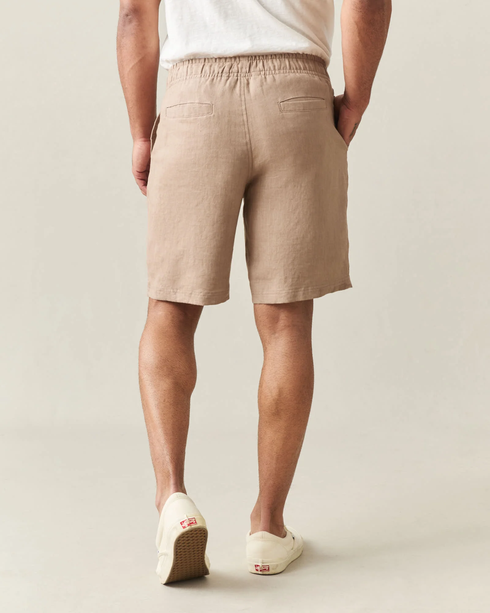 Men's Linen Shorts - Cocoa Creme - Image 3