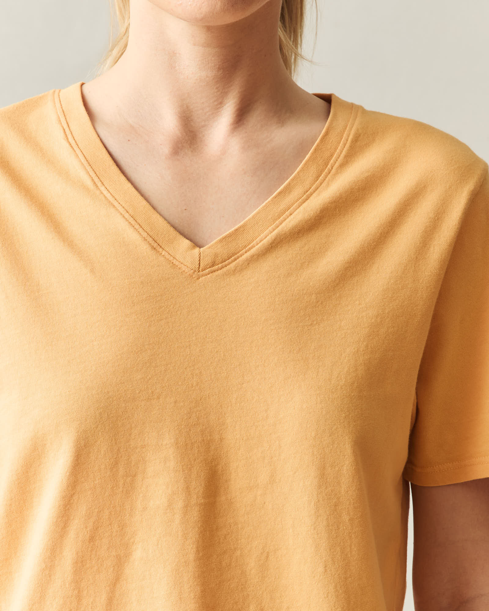 Women's Classic Cotton V-Neck Tee - Golden Apricot - Image 3