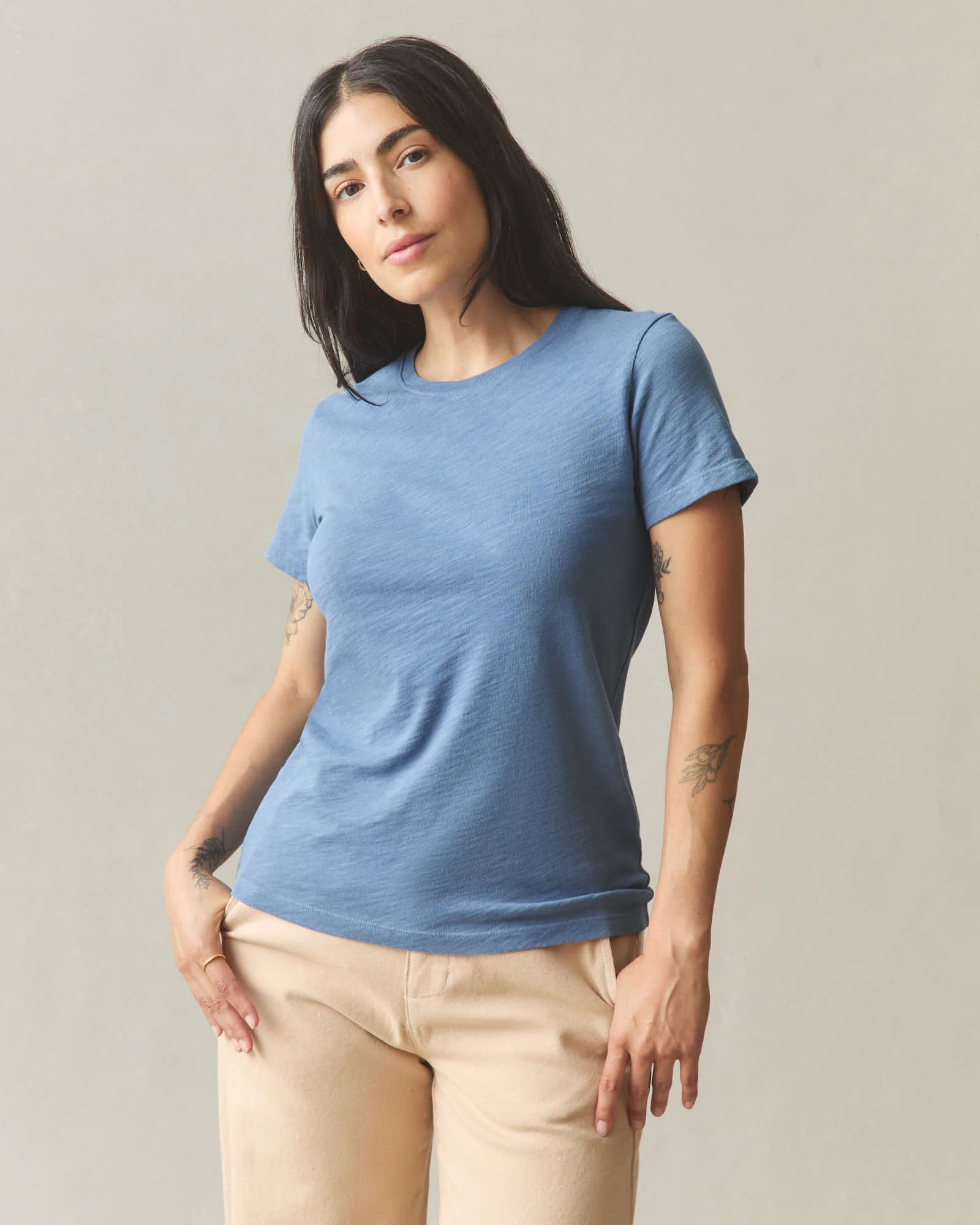 Women's Premium Slub Crew Tee - Quiet Harbor - Image 2